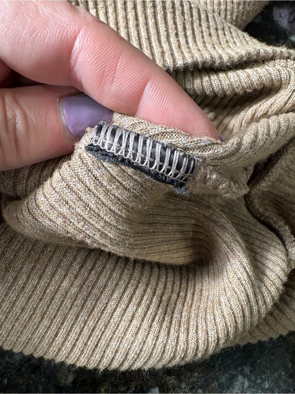 White House Black Market Ribbed V-Neck Sweater in Camel - Picture 8 of 8